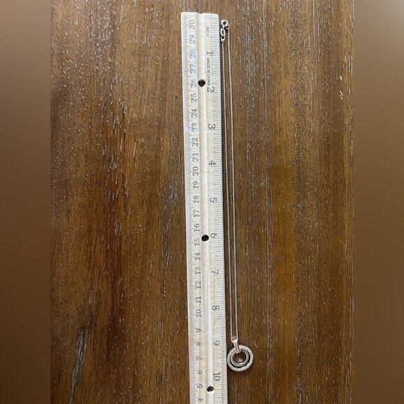 Sterling Silver Necklace with Double Circle Charm - Picture 7 of 7